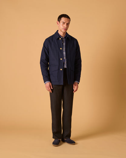 Cotton Canvas Field Jacket Navy