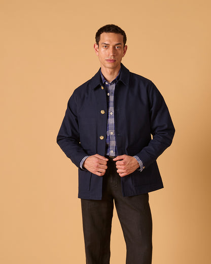 Cotton Canvas Field Jacket Navy