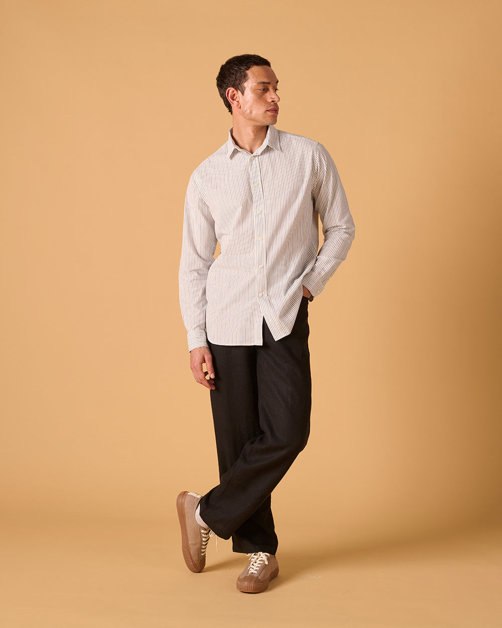 Organic Cotton Signature Shirt Hickory Stripe