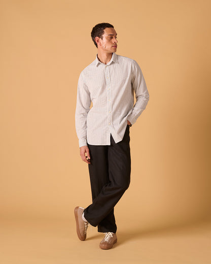 Organic Cotton Signature Shirt Hickory Stripe