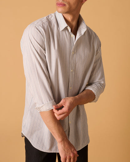 Organic Cotton Signature Shirt Hickory Stripe