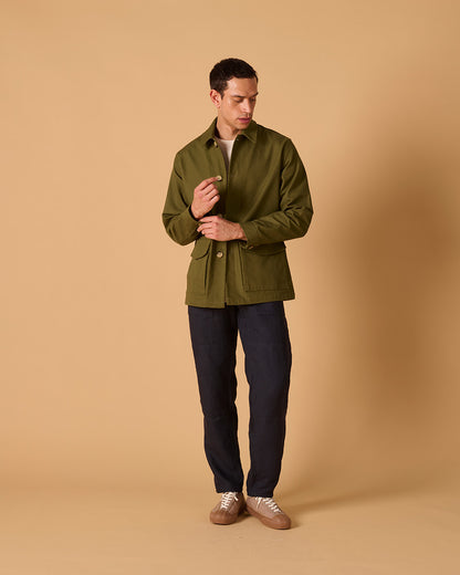 Cotton Canvas Field Jacket Army Green