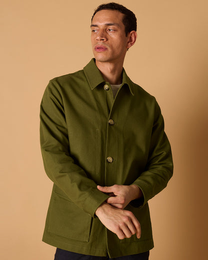 Cotton Canvas Field Jacket Army Green