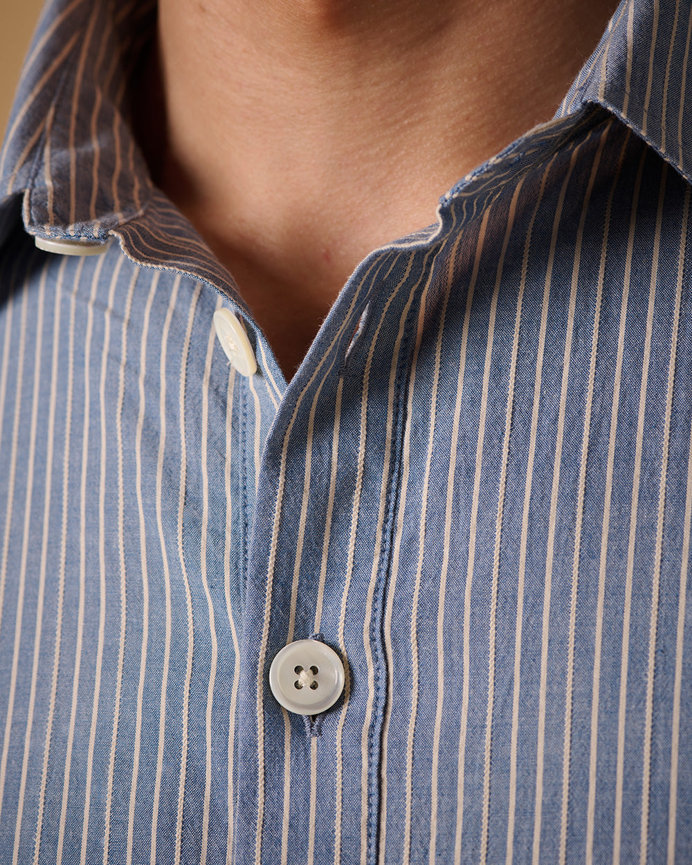 Organic Cotton Long Sleeve Smock Dobby Stripe