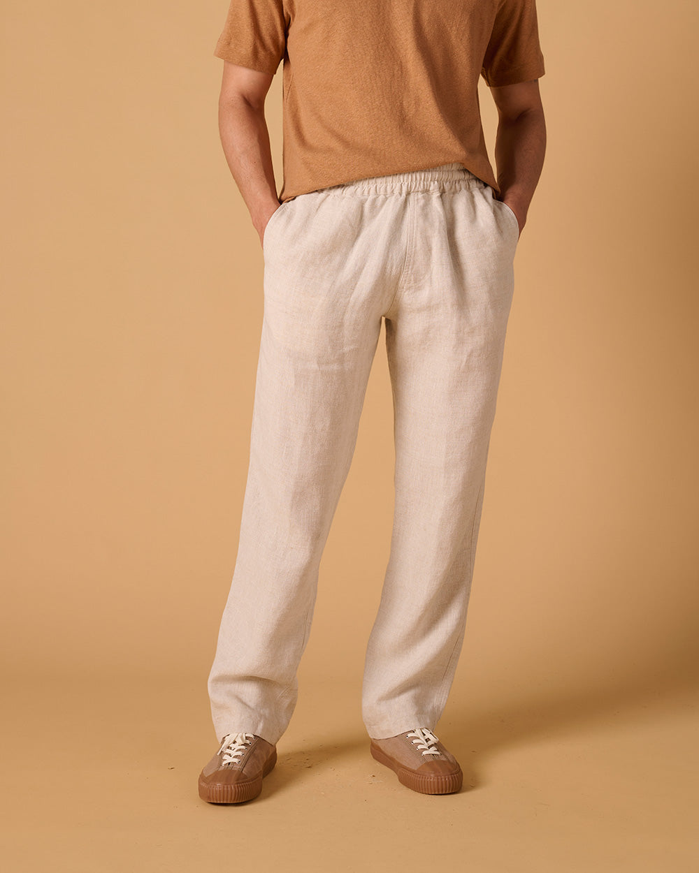 Easy Trousers Oatmeal Yarn-Dye