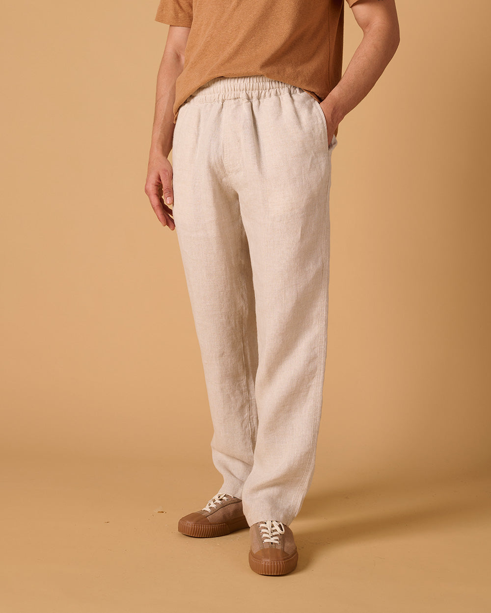 Easy Trousers Oatmeal Yarn-Dye