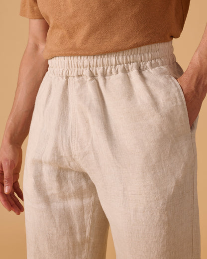 Easy Trousers Oatmeal Yarn-Dye