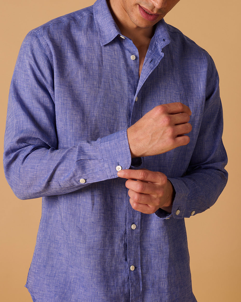 Midweight Linen Signature Shirt Chambray Blue
