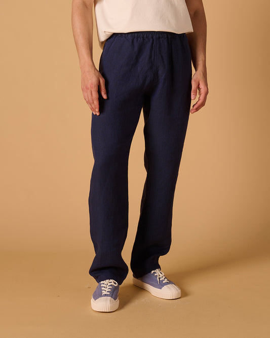 Easy Trousers Navy Yarn-Dye