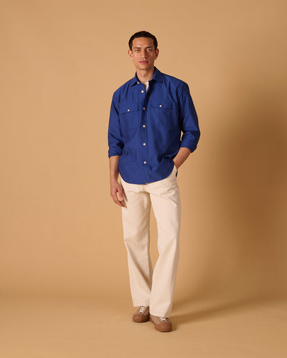 Organic Cotton Western Shirt Royal Oxford