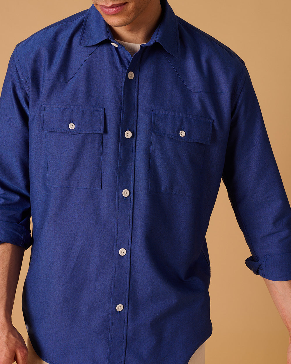Organic Cotton Western Shirt Royal Oxford