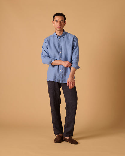 Midweight Linen Signature Shirt Cornflower
