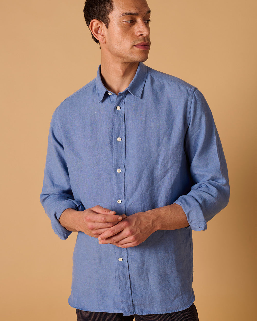 Midweight Linen Signature Shirt Cornflower