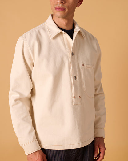 Organic Denim Cowboy Smock Ecru