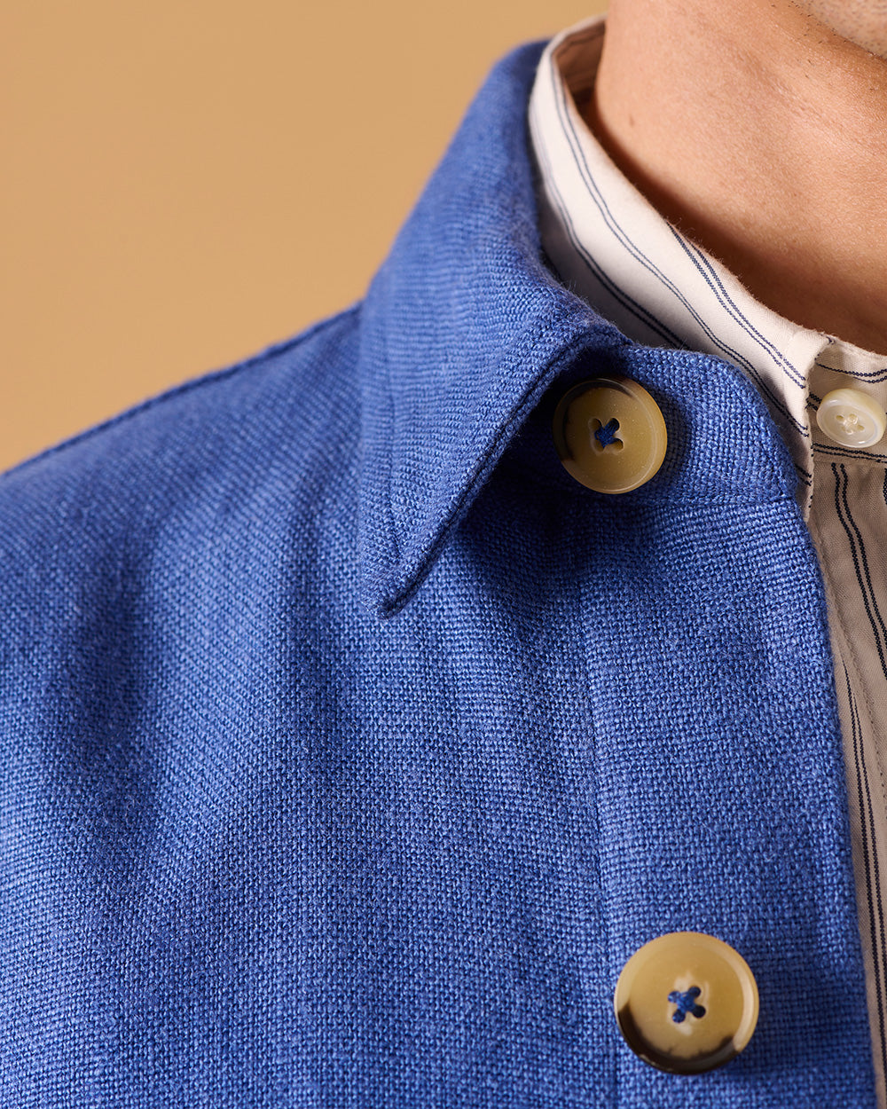 Midweight Linen Railway Jacket Indigo