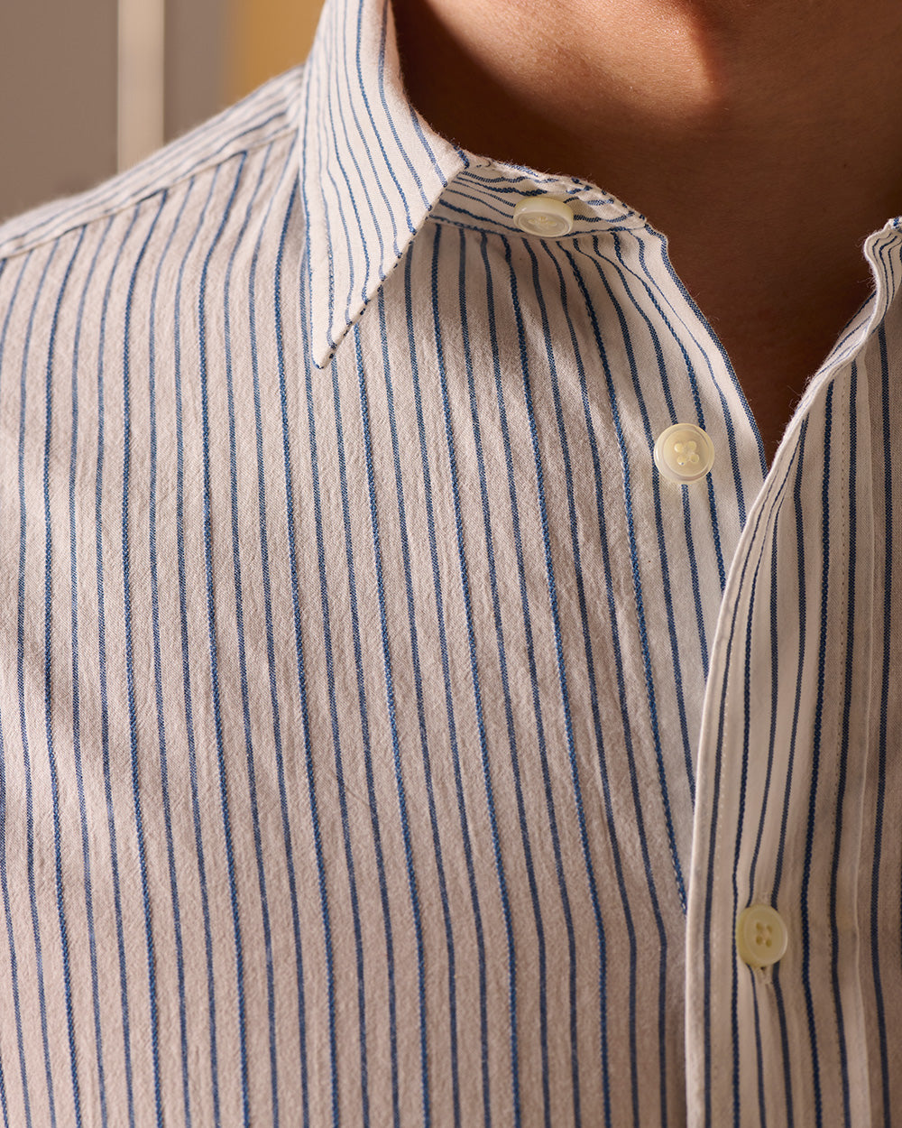 Organic Cotton Signature Shirt Hickory Stripe