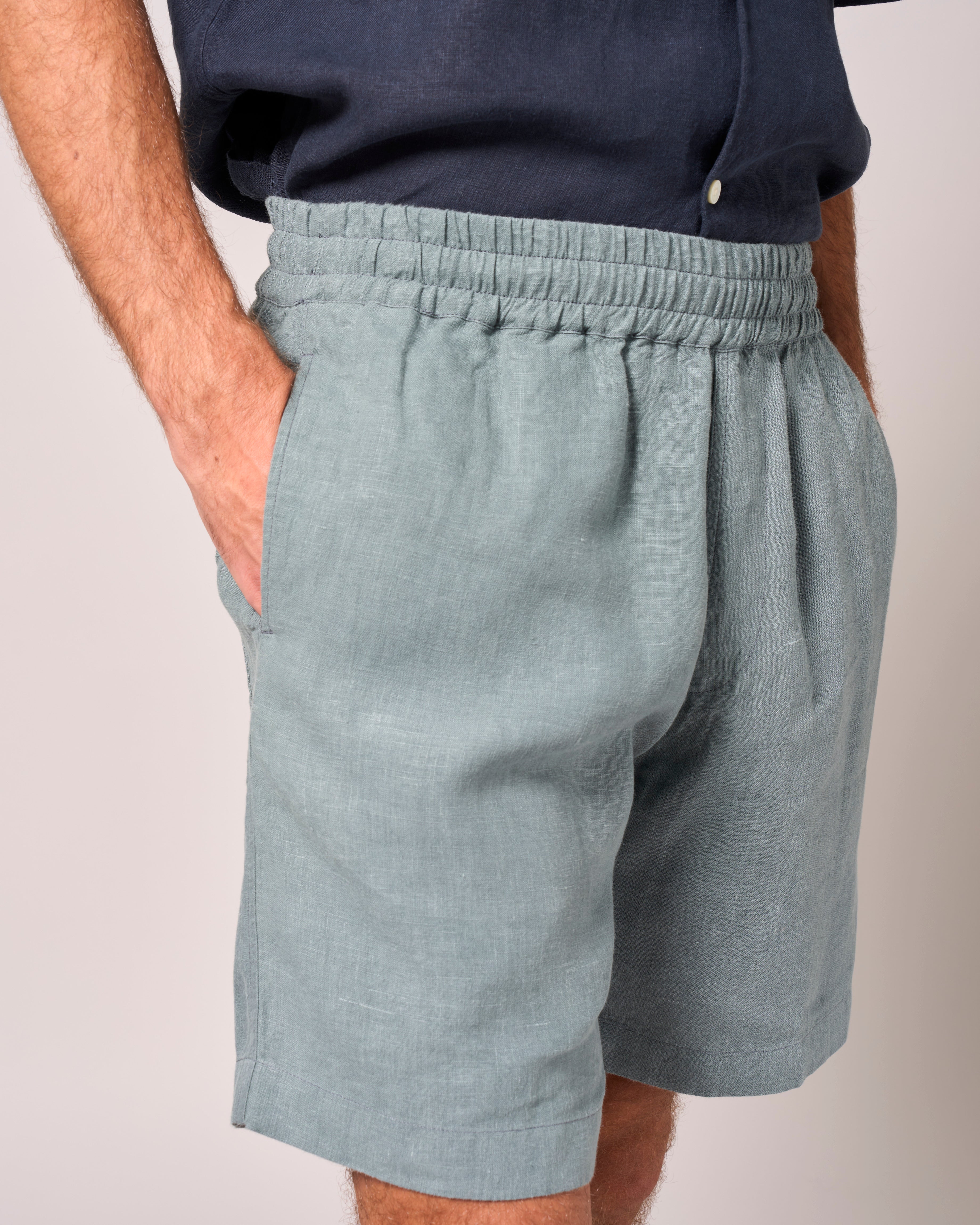 Linen Easy Shorts Soft Jade