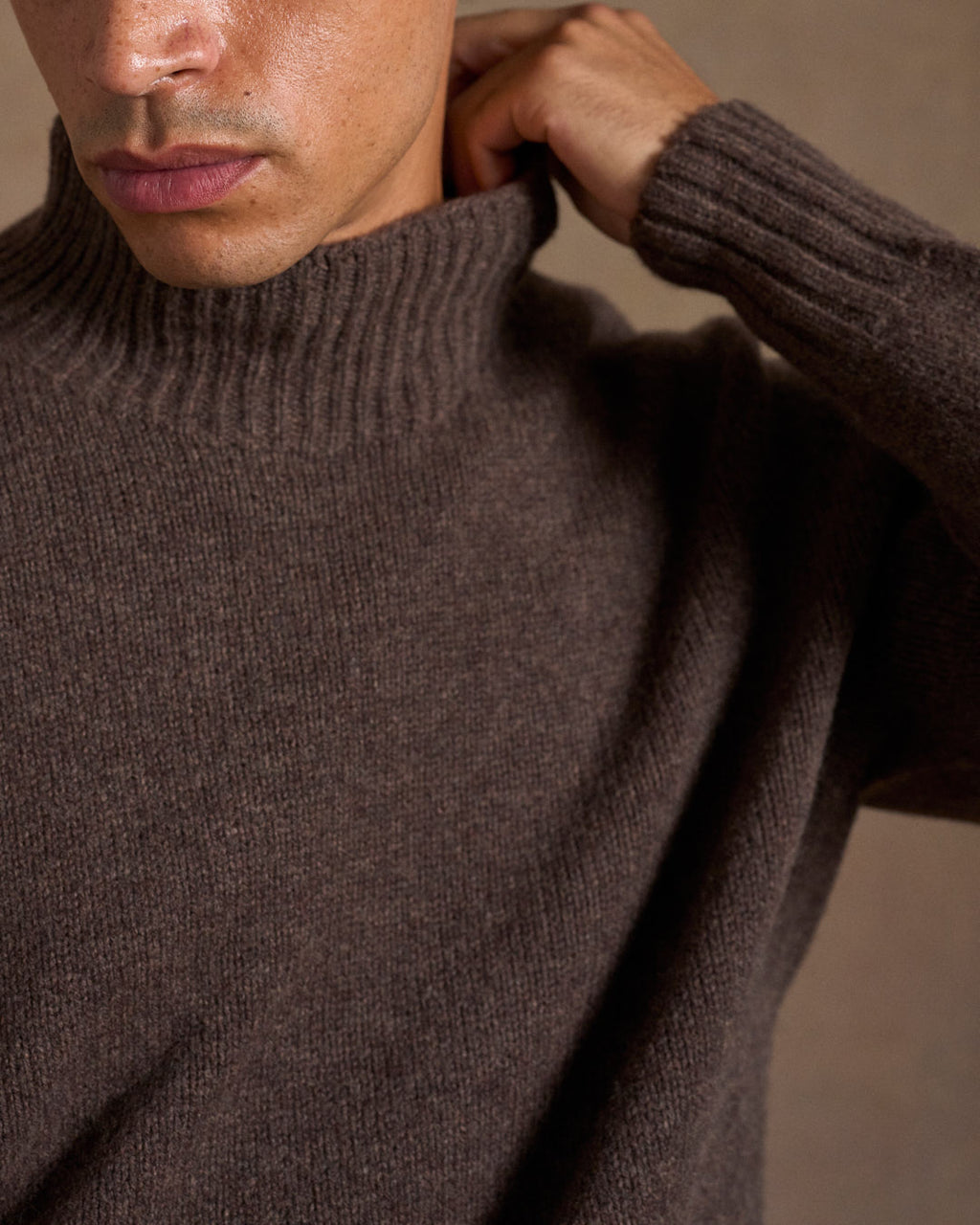 Mock Neck Chocolate Melange