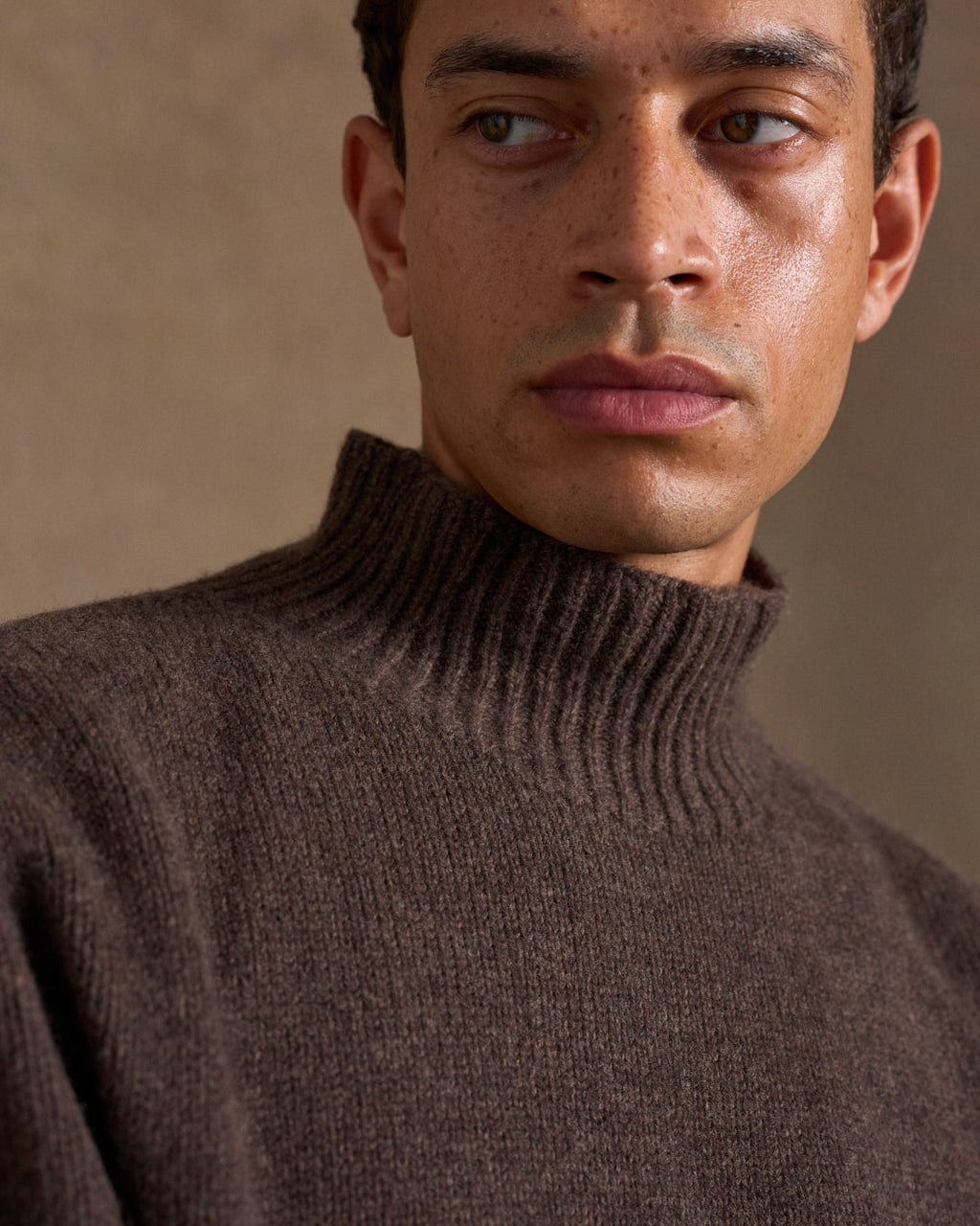 Mock Neck Chocolate Melange
