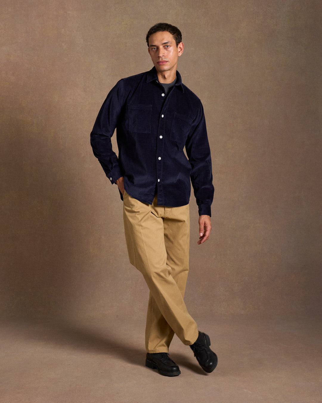 Heavy Corduroy Utility Shirt Navy