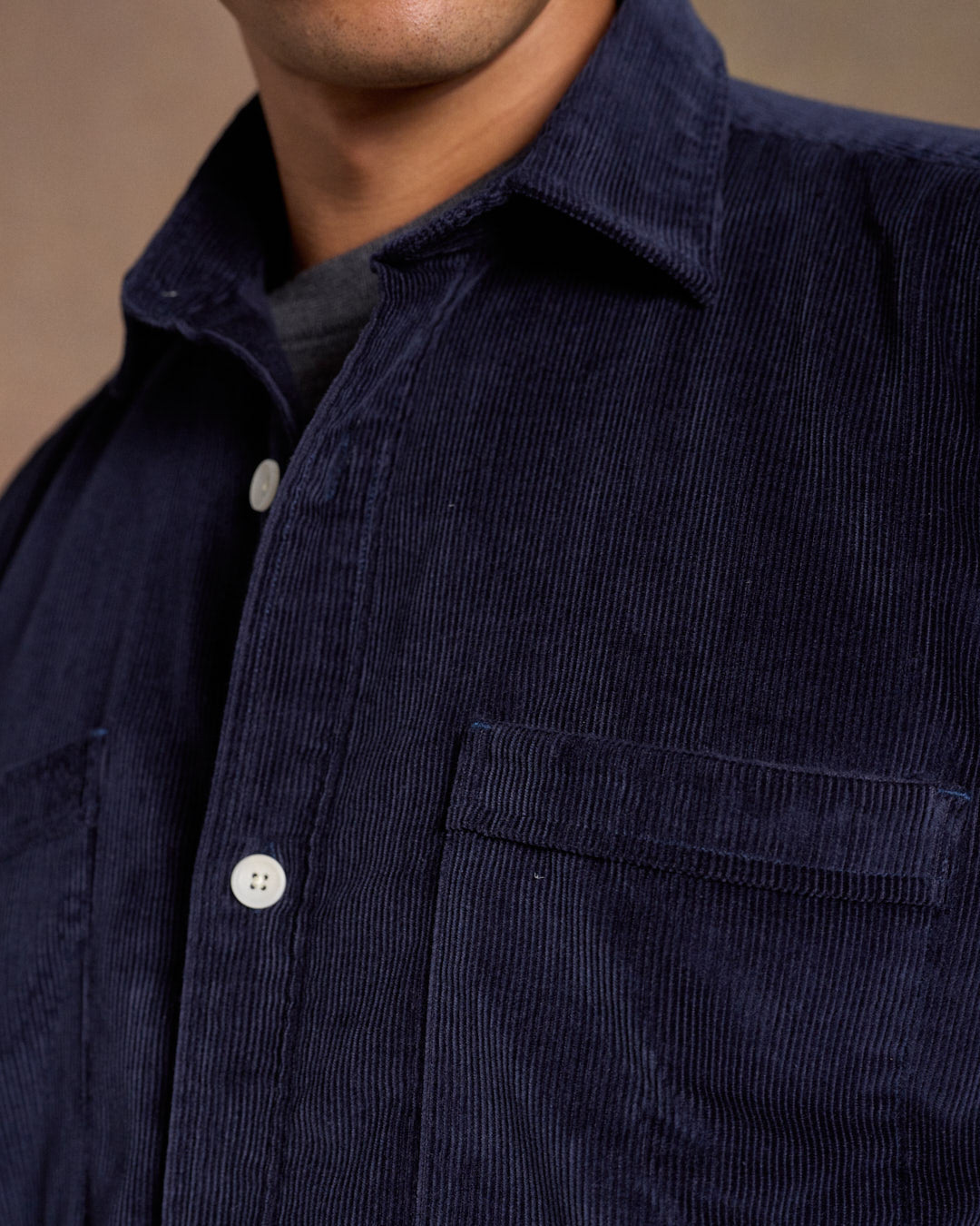 Heavy Corduroy Utility Shirt Navy