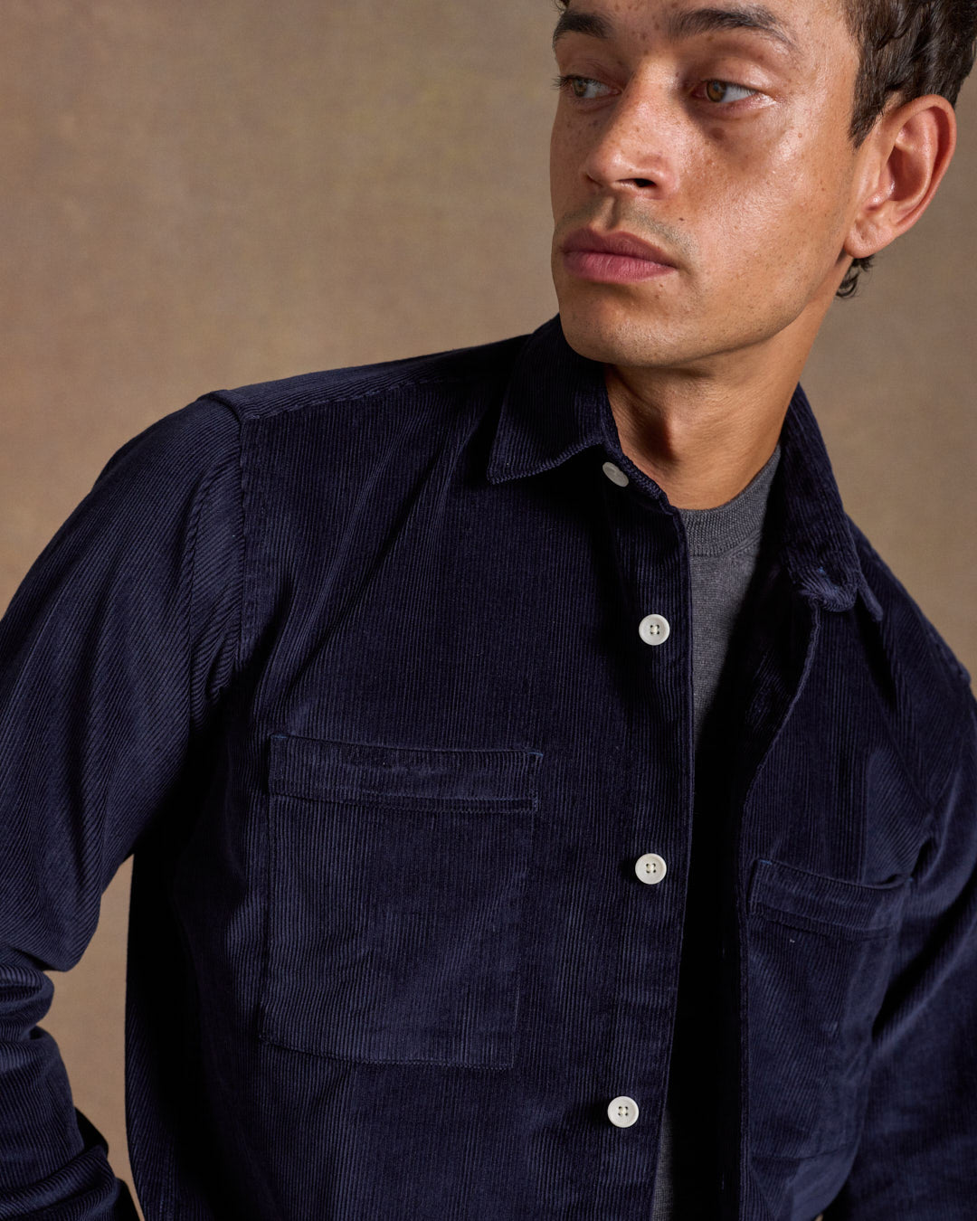 Heavy Corduroy Utility Shirt Navy