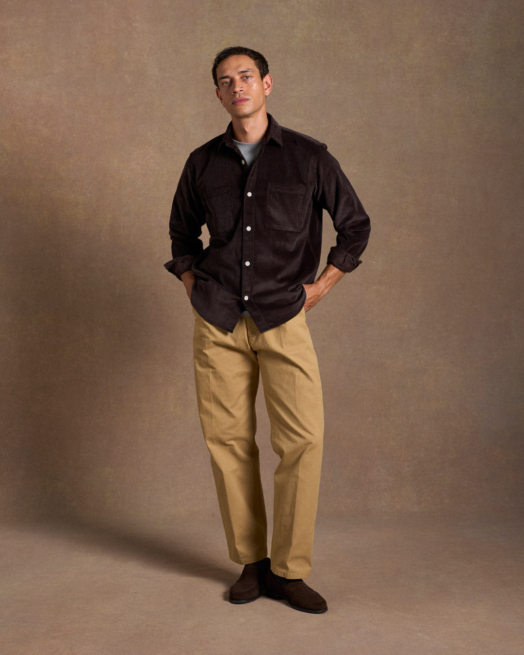 Heavy Corduroy Utility Shirt Dark Brown