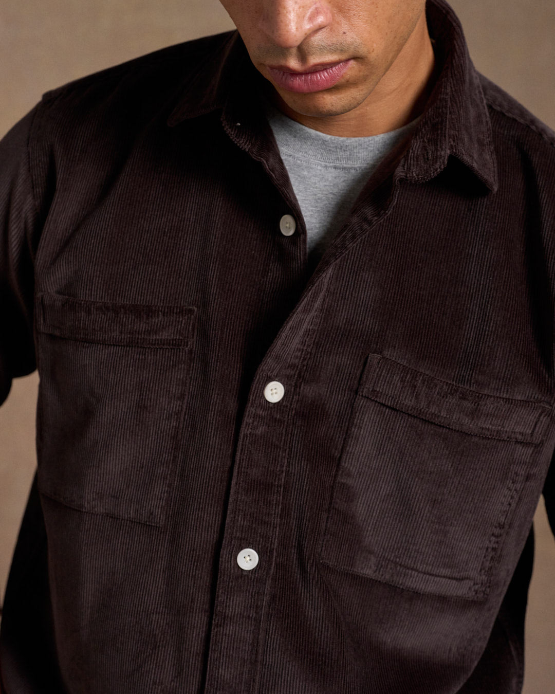 Heavy Corduroy Utility Shirt Dark Brown