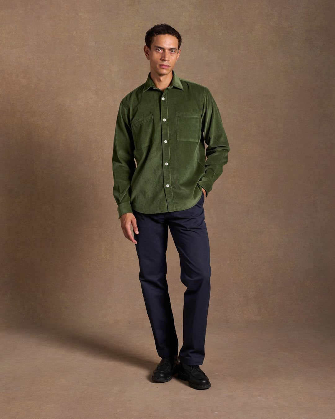 Heavy Corduroy Utility Shirt Olive