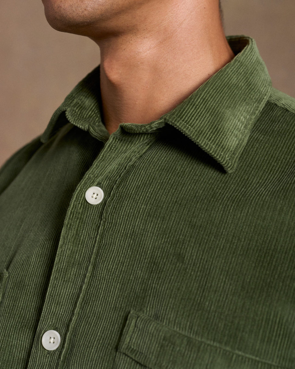 Heavy Corduroy Utility Shirt Olive