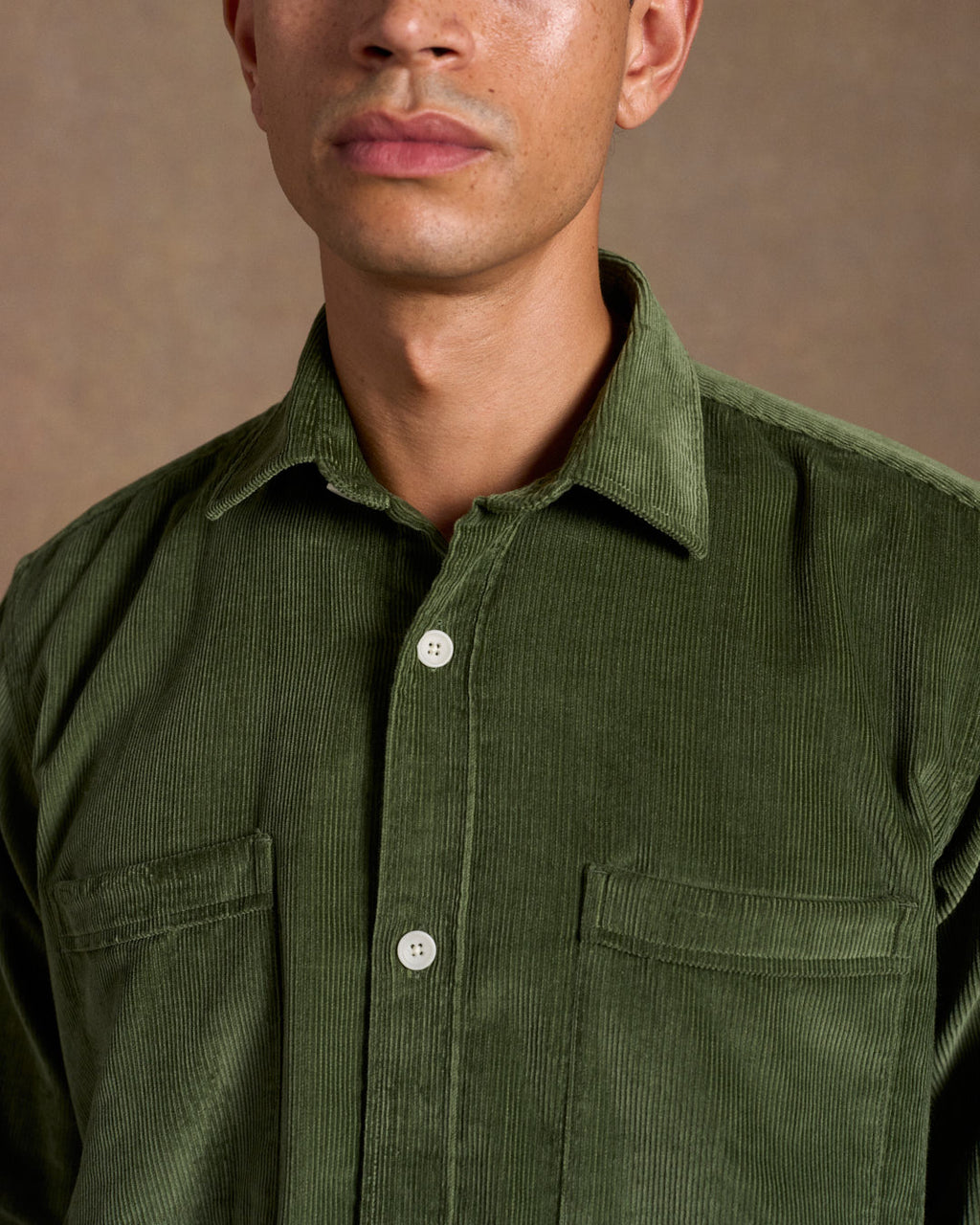Heavy Corduroy Utility Shirt Olive