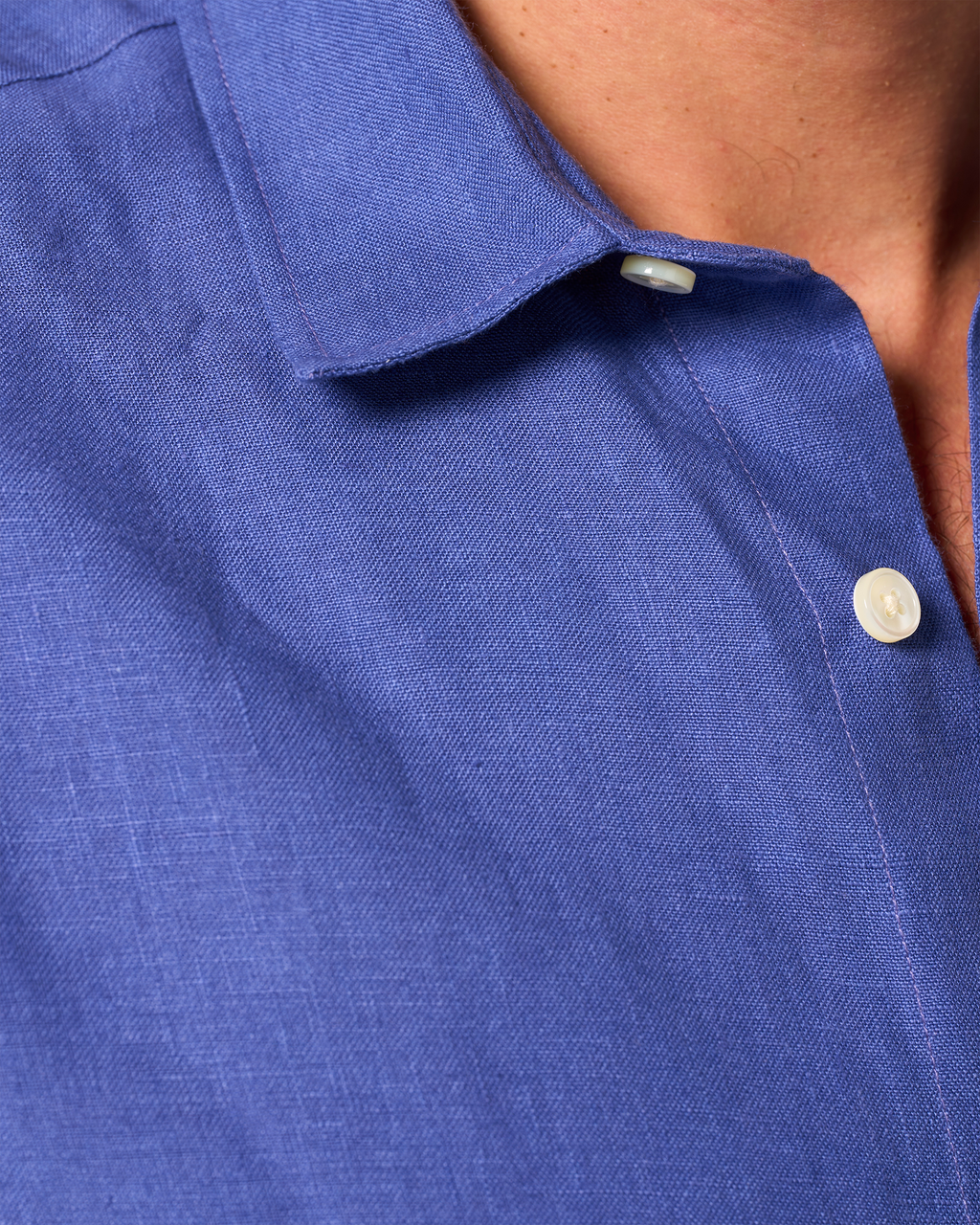 Linen Signature Shirt Klein Blue
