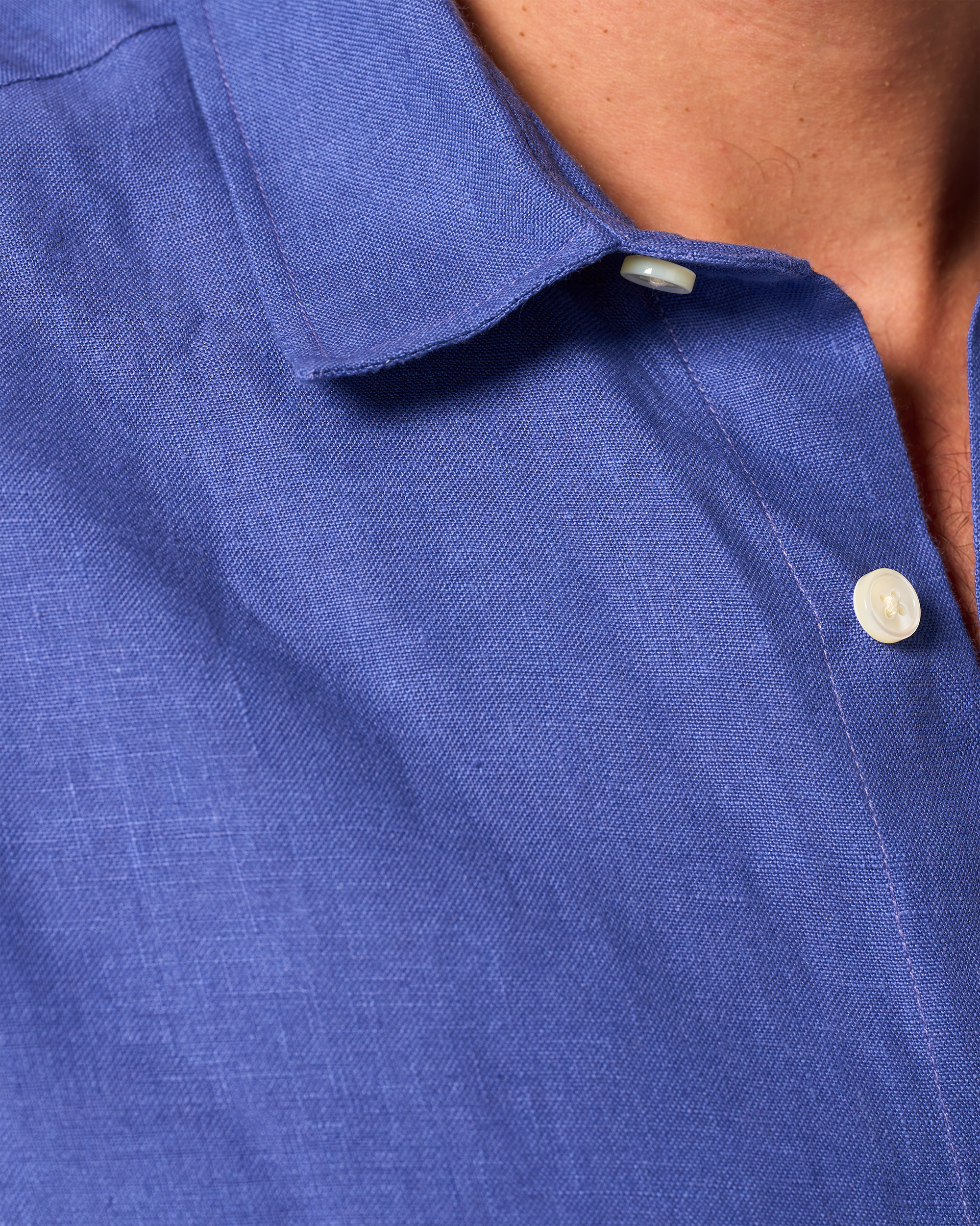 Linen Signature Shirt Klein Blue