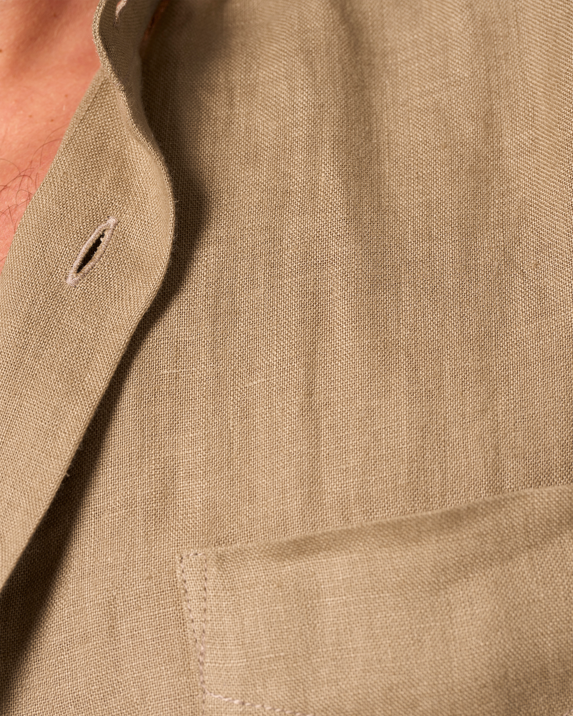 Linen Grandpa Shirt Light Khaki