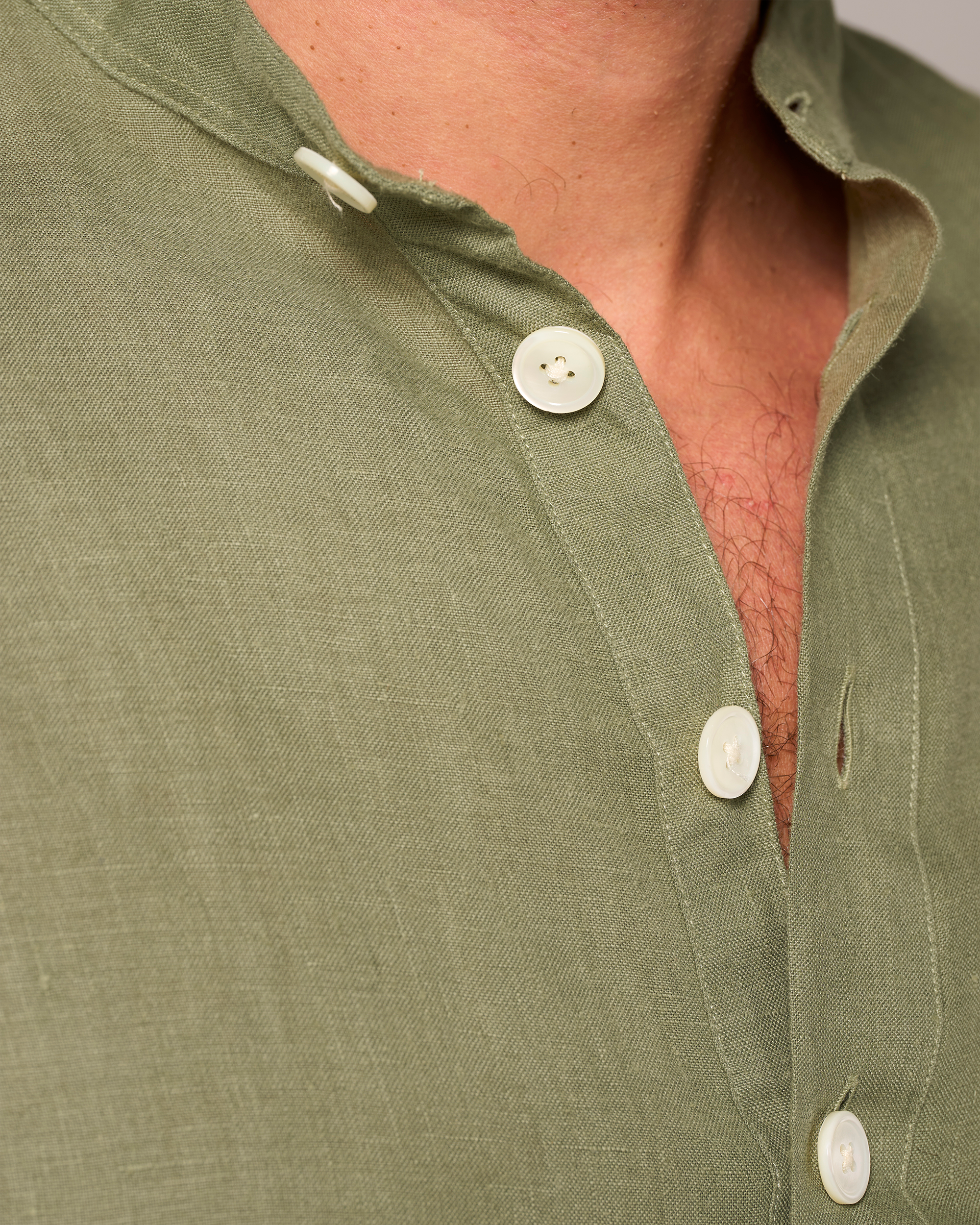 Linen Collarless Smock Laurel