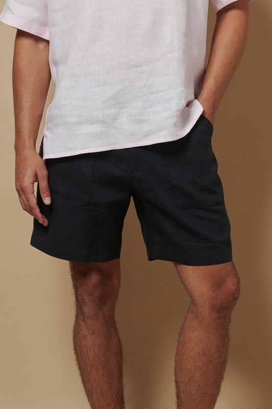 Patch Pocket Shorts Black