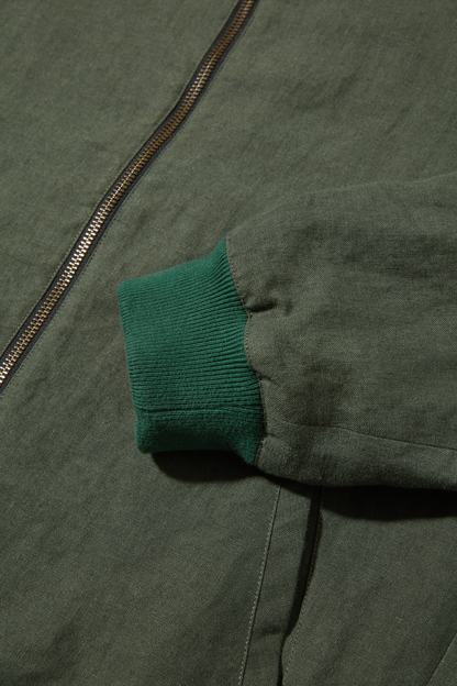 Linen Bomber Jacket Jade