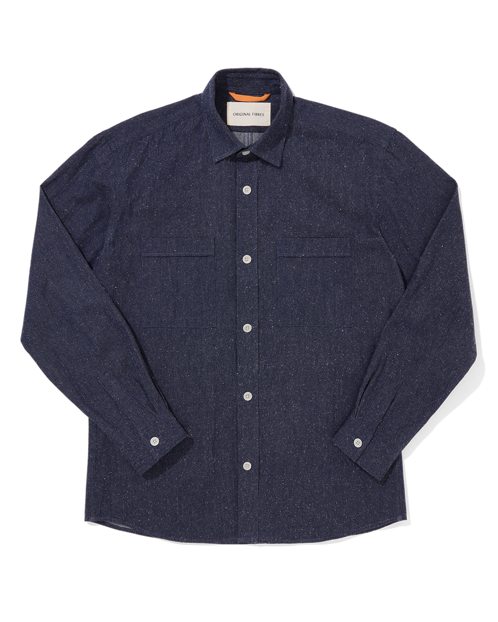 Cotton/Silk Utility Overshirt Noil Denim