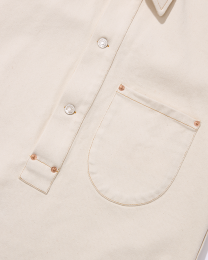 Organic Denim Cowboy Smock Ecru