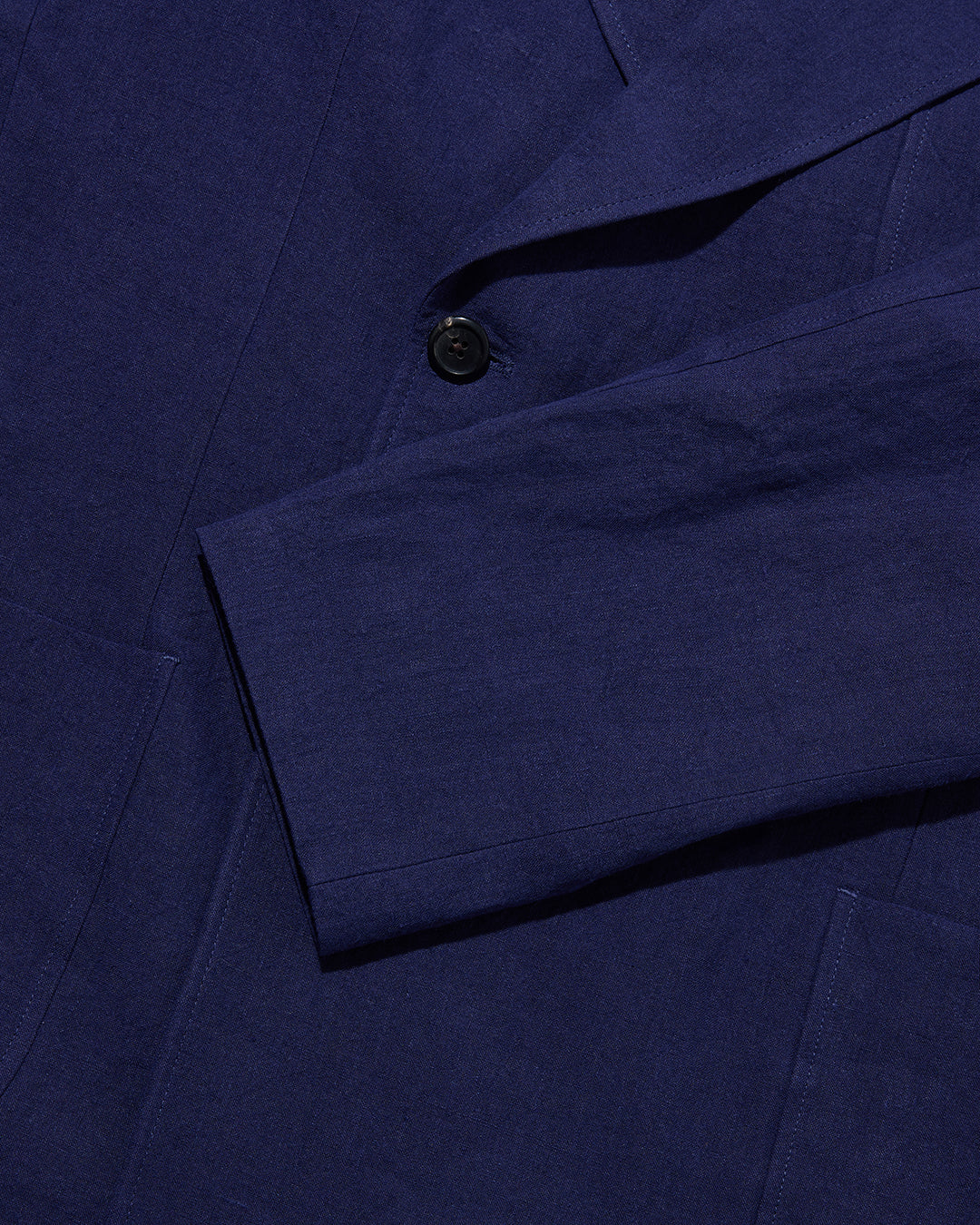 Laundered Linen Suit Navy Blue