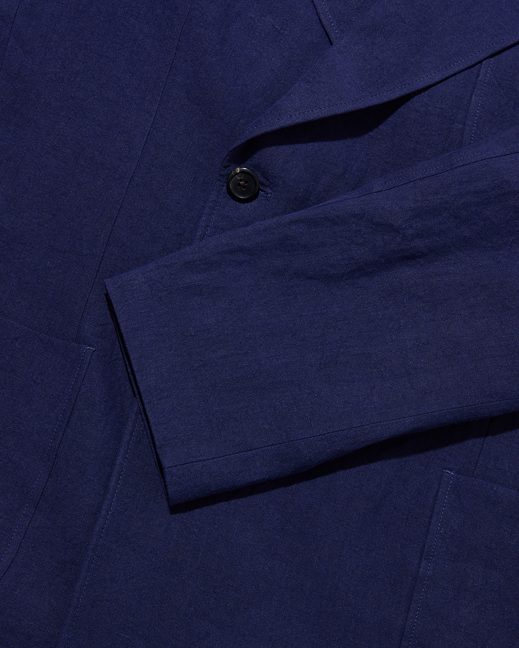 Laundered Linen Suit Navy Blue