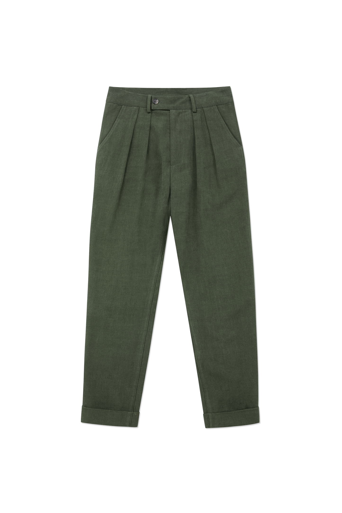 Double Pleated Trouser Dusty Green