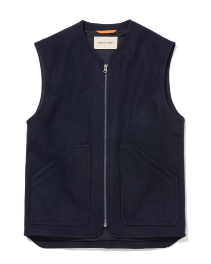 Heavy Wool Gilet Midnight