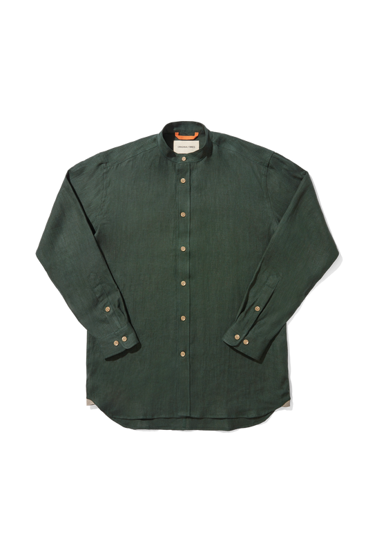 Heavy Linen Grandpa Forest Green