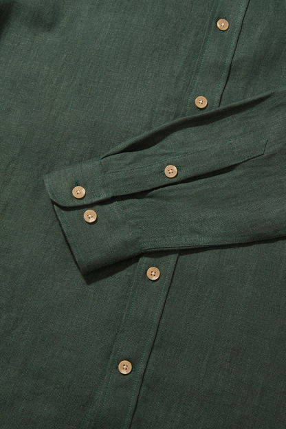 Heavy Linen Grandpa Forest Green