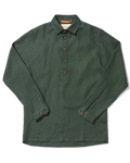 Heavy Linen Long Sleeve Smock Forest Green