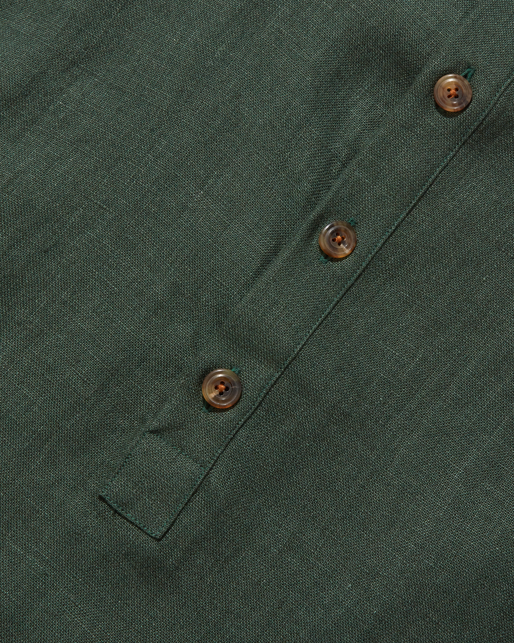 Heavy Linen Long Sleeve Smock Forest Green