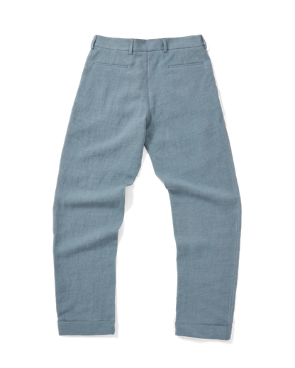 Double Pleated Trouser Blue Grey