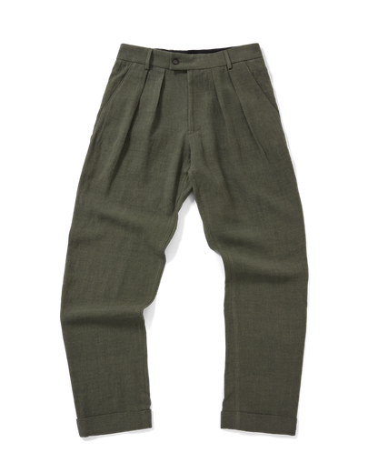 Double Pleated Trouser Dusty Green