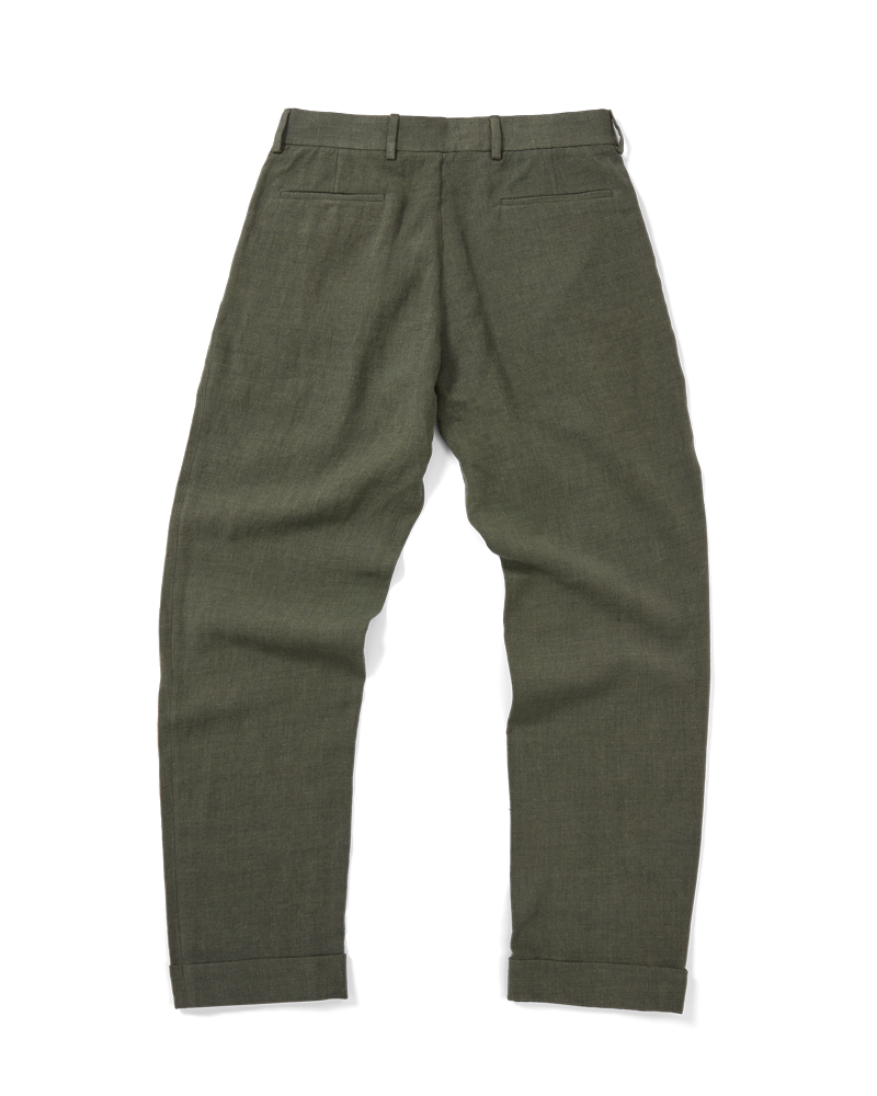 Double Pleated Trouser Dusty Green